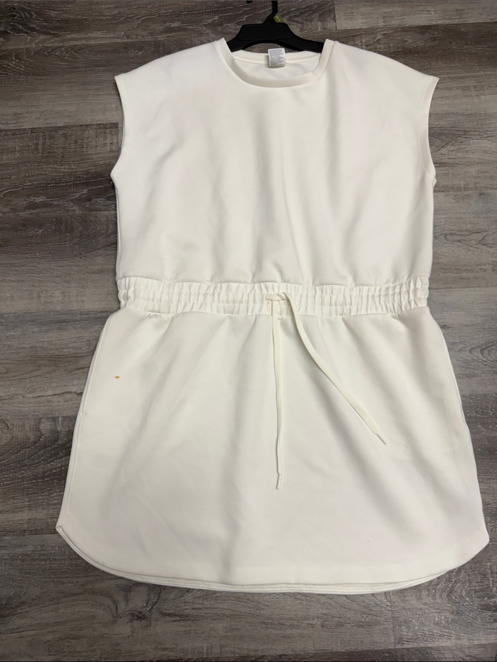 all in motion Cream Sleeveless Drawstring Waist Casual Dress
